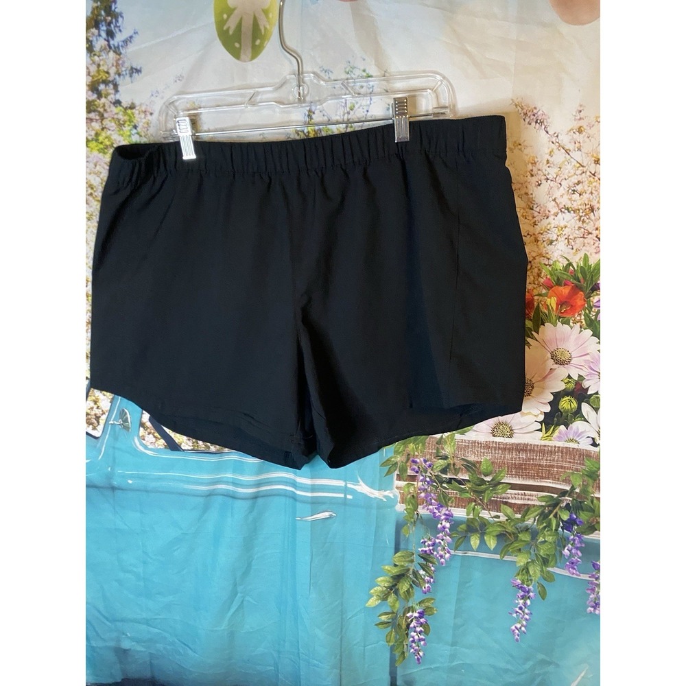 Columbia Nylon Outdoor Shorts Womens XL Navy Blue Elastic Waist Hiking